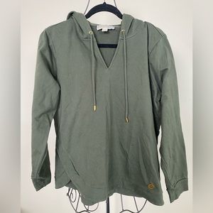 Michael Kors Olive Green Lightweight V-Neck Sweatshirt